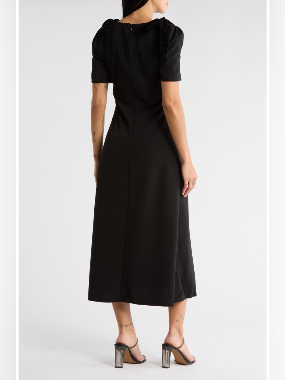 ASTR V-Neck Bow Detail Midi Dress - Picture 6 of 6